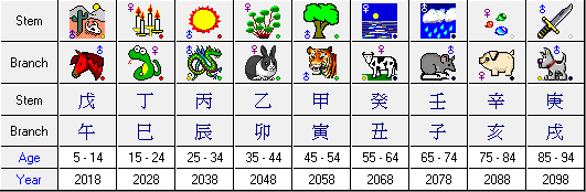 Chinese Astrology Major Cycles Chart